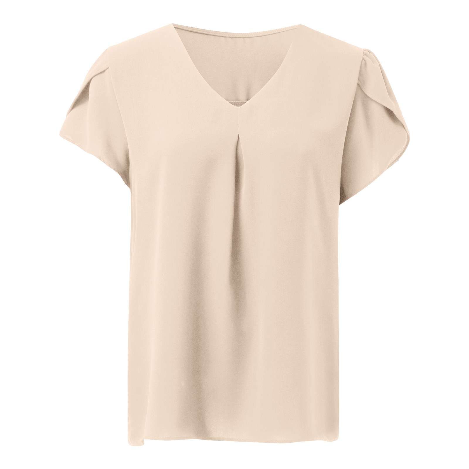 thumbnail image 5 of 2025 Top túnica de manga corta con cuello en V de gasa para mujer, ideal para leggings - Mezcla ligera de rayón, tallas S-XXL, 5 of 6